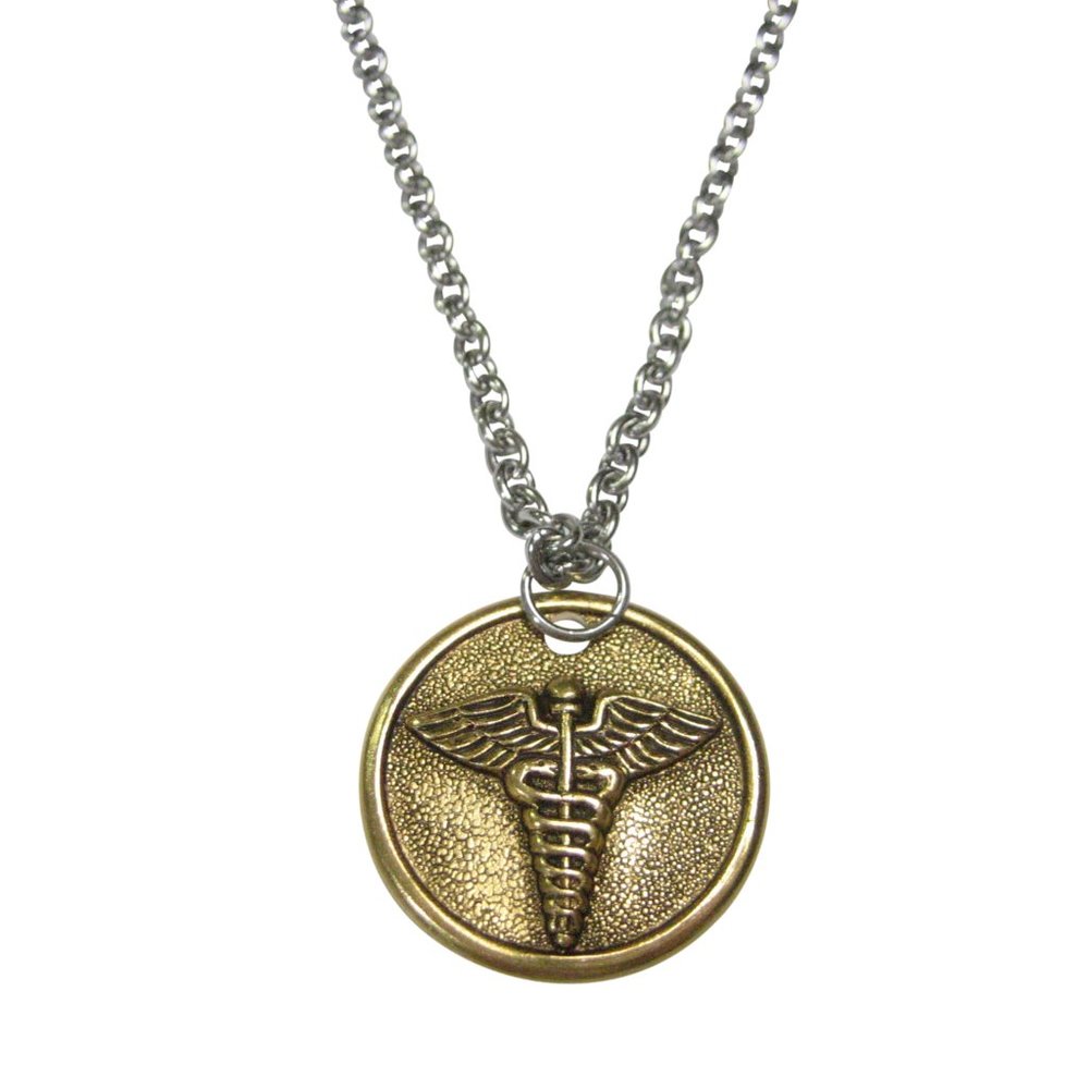 Medical Caduceus Symbol Necklace Gem